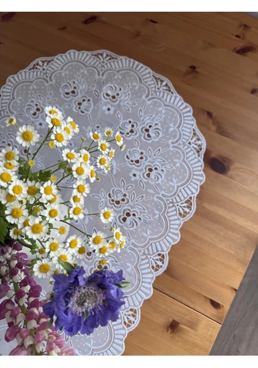 Best Price 34 Masa İçin Oval Beyaz Bez 450983913 Beyaz