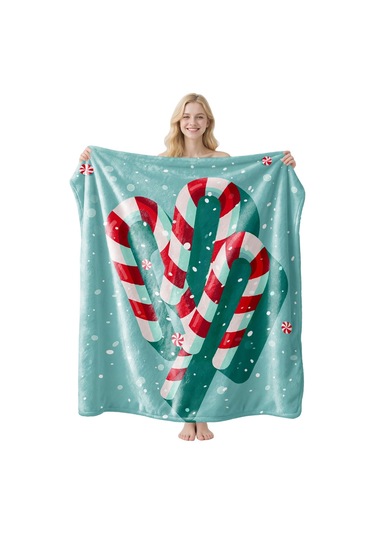 Noel Fral Küçük Battaniye Festival Atmosferi Pratik Kullanım-mt-flr-187 150 200 Yeşil