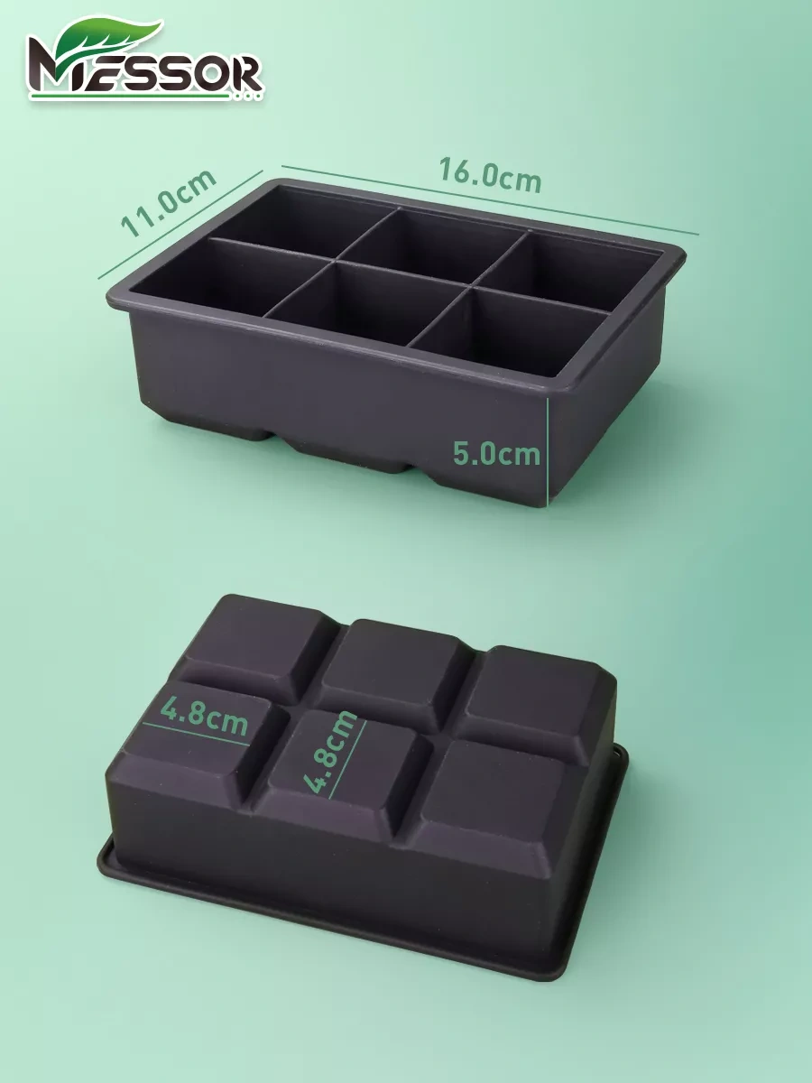 Messor Büyük Küp Buz Kalıpları Silikon 2 Adet 225907232 Siyah