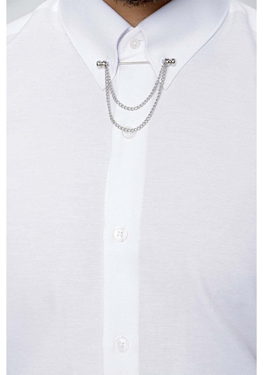 Gk 646 Beyaz Klasik Gömlek Beyaz