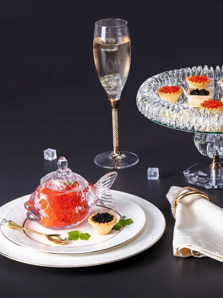 Lefard 110 Ml Kaşıklı Cam "balık" Havyar Kabı" 141374051 Beyaz