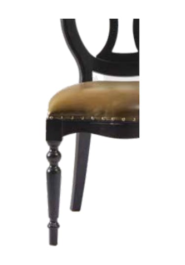 Bengimobilya Sandalye Zus004 Klasik Model Bej Suni Deri Kumaş Parlak Siyah Ren