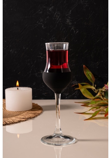 Mest 6 Adet Ayaklı Siyah Mat Kahve Yanı Su Bardağı Seti 95cc Siyah Mat