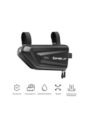 Jeemson Bisiklet Trianguları Çerçeve Çantası - Su Geçirmez Eva+pu Malzeme, Aydınlatmalı, 3 Ayarlanabilir Kayışlı, Dağ Yolu Bisikletleri İçin Siyah