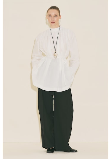 Manuka Pliseli Tunik Ekru Ss26tnk00004-02 Ekru