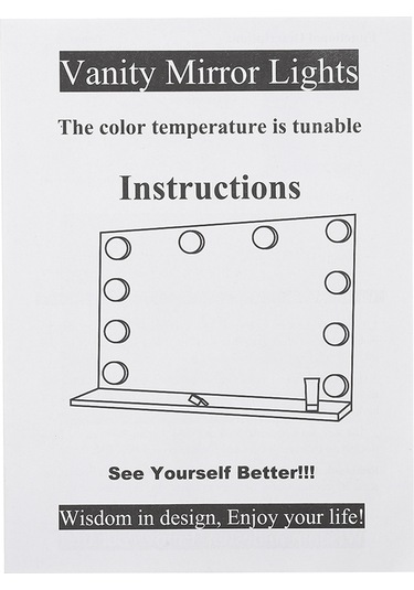 Singree 10'lu Dimmable Led Aydınlatma Seti - Makyaj Aynası Işıklı Zincir, 3 Renk Seçeneği, Kolay Kurulum, Göz Koruyucu Pc Kapak