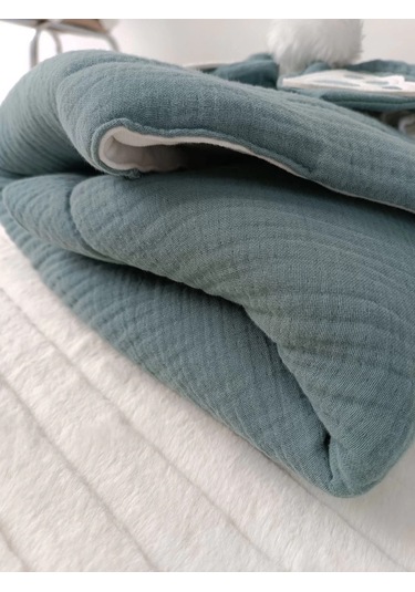 Yenidoğan 4 Kat Müslin Kumaş Kulaklı Patili Fiyonk Bebek Battaniyesi Kundak Kahverengi Çok Renkli