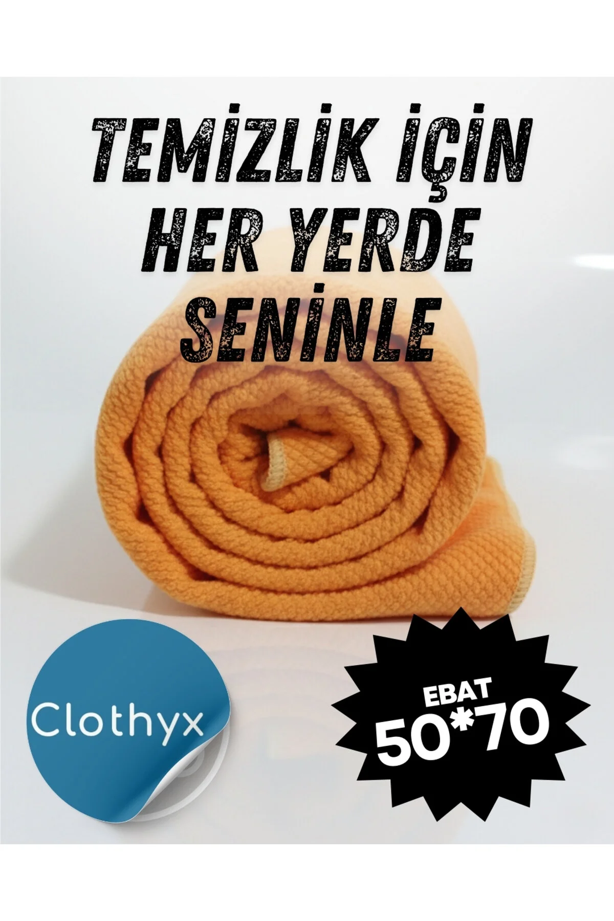 Mikrofiber Cam Temizlik Bezi 50 70 Cm 1 Adet Pembe - Turuncu - Yeşil