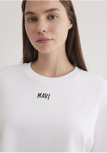 Mavi - Mavi Logo Baskılı Beyaz Tişört 1611585-620 Beyaz