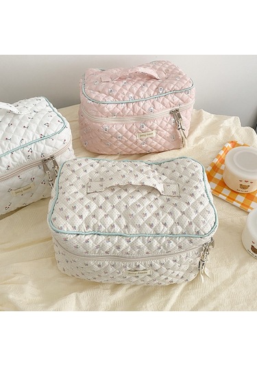 Yifomall Sevimli Tavşan Desenli Büyük Kapasiteli Makyaj Çantası, Fermuarlı Cep, Çok Renk Seçeneği