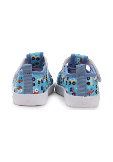 Sanbe 401 V 014 Cırtlı Erkek Bebek Keten Sandalet Mavi