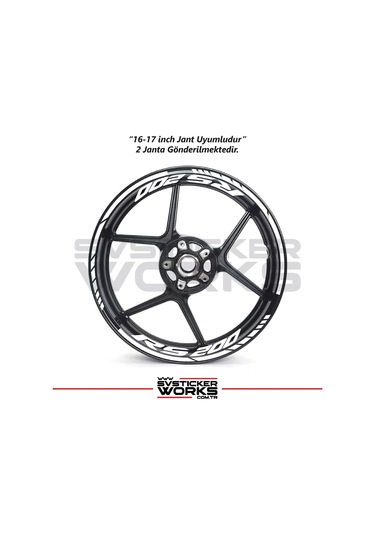 Bajaj Rs200 Jant Sticker Dış Ve İç Set Sticker Jant Şeridi Beyaz