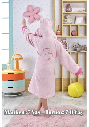 Ely Parker Kız Çocuk Bornozu, Pamuklu, Kapüşonlu, Süperkahraman Hero, Bebek 0 14 Yaş Elyprkr00978 Açık Pembe