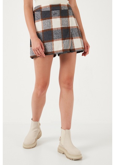 Lela Pamuk Karışımlı Regular Fit Kışlık Bayan Şort Etek 61100015 Gri