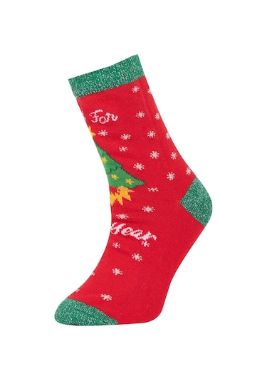 Defacto Kız Çocuk Yılbaşı Temalı 2li Pamuklu Uzun Çorap Z3924a6nskr1 ÇoK Renkli