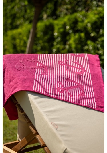 Menderes Home Cotton Collection Bukle Plaj Havlusu Çapa Fuşya