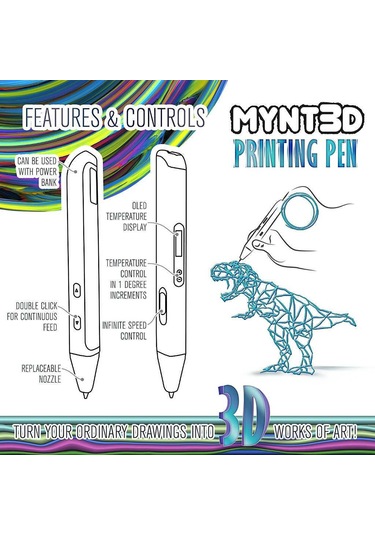 MYNT3D Professional Printing 3D Pen with OLED Display