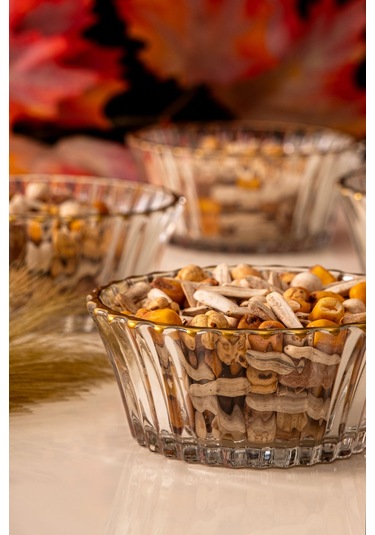 Mest 6 Adet Gold Cam Çerezlik Seti Şık Ve Zarif Sunumlar Için Altın Renk Cam Kaseler Gold