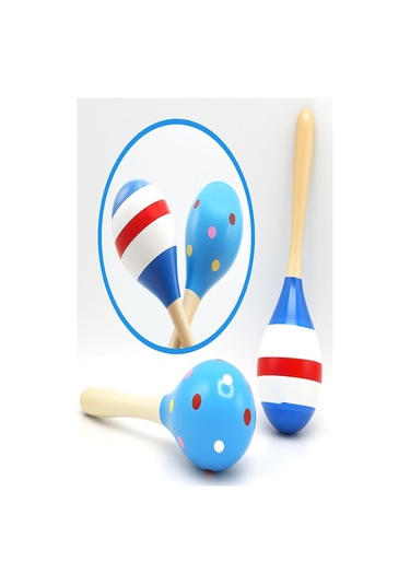 Marakas Renkli Ahşap 6 Lı Set Çıngıraklar Eğlenceli Marakas Renkli Müzik Aksesuarları Çocuk Eğitici Oyuncak