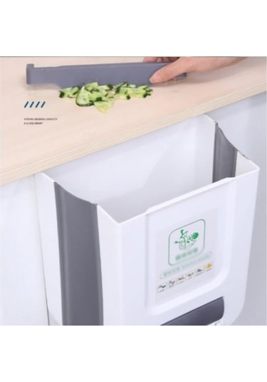 Zhlhome Katlanabilir Mutfak Çöp Kovası Torba Hazneli Beyaz