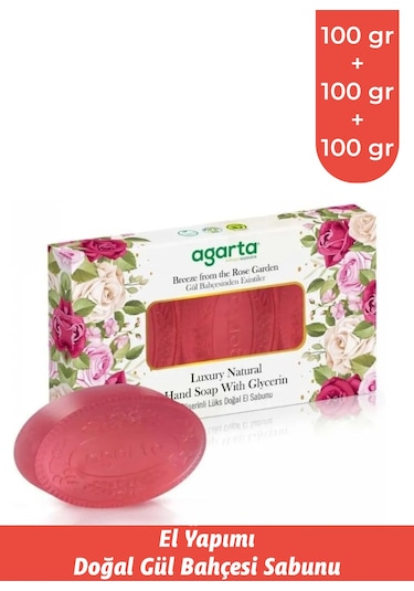 Agarta El Yapımı Doğal El Sabunu Gül Bahçesi 3 x 100 G