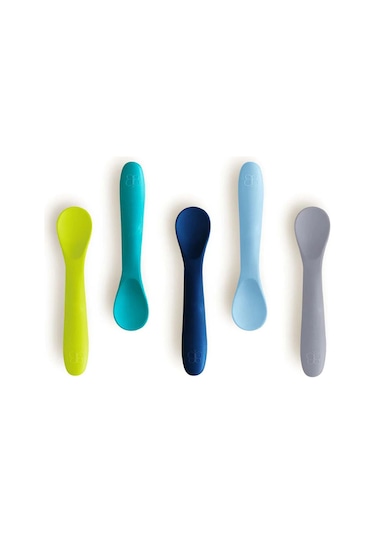 Bblüv Spoön Silikon 5'li Kaşık Seti Mavi Çok Renkli