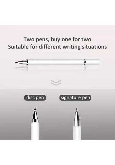 Jms  Parmak İzi Önleyici  Tablet İçin Çift Ekranlı Dokunmatik Kapasitif Çizim Kalemi Stylus Siyah