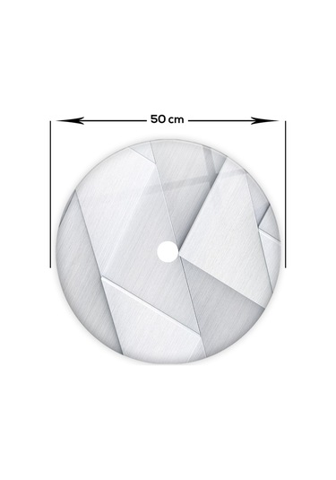 Cam Avize Göbeği | Gümüş Desen | Çap50Cm Gümüş