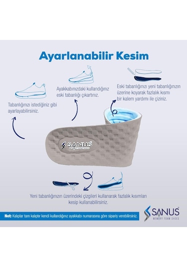 Sanus M900 Visco Memory Foam Anatomik Unisex Tabanlık