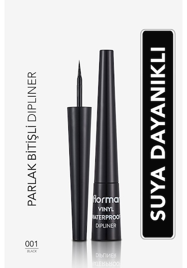 Flormar Suya Dayanıklı Parlak Dipliner (SİYAH) - Waterproof Dipliner - 001 Black - 8690604536498
