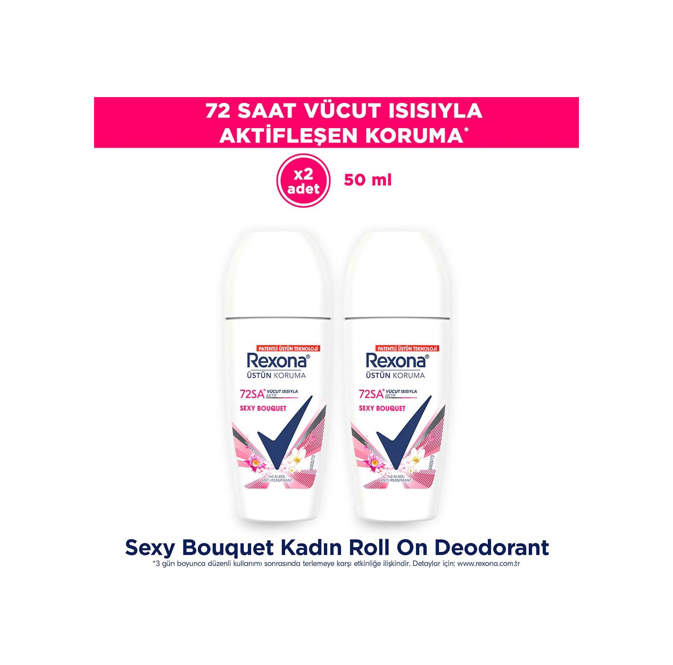Rexona Kadın Roll On Deodorant Sexy Bouquet 50 Ml X2