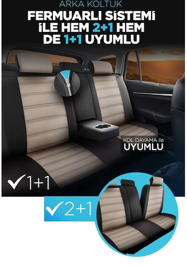 Panda Special Serisi Jakar Kumaş Oto Koltuk Kılıfı - Tam Set