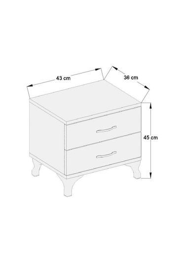 AE-2022 London Beyaz 2 Çekmeceli Komodin Şifonyer