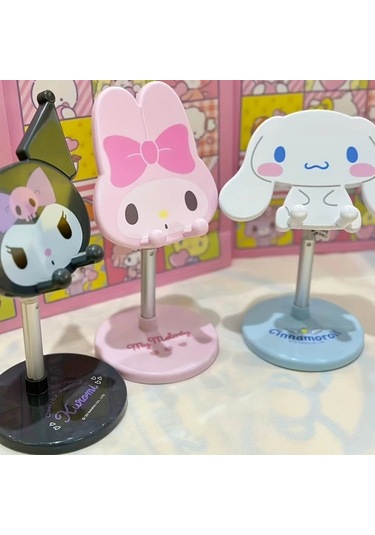 Fochsia Pembe Sevimli Ayarlanabilir Telefon Tutucu Esnek Masaüstü Aksesuarı Pembe