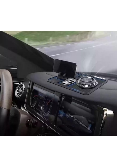 Zhltools Pratik Torpido Üstü Numaratörlü Telefon Tutucu Kaydırmaz Mat Siyah