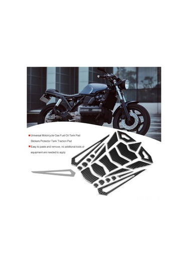 Shineyee Motosiklet Tankı Koruyucu Sticker - Yumuşak Kauçuk, Kolay Yapıştır/çıkar, Uv Dayanıklı, Farklı Renk Kenar Seçenekleri Gümüş Kenar