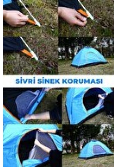 Otomatik Havada Açılan Su Geçirmez Çadır 4 Kişilik Renkli