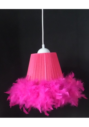 Fuşya Yatak Odası Kız Çocuk Odası Tüylü Avize