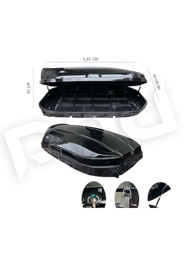 Arac Ustu Tabut Bagaj Luxury P.black Parlak Sıyah 480lt