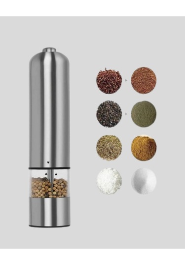 Elektrikli Tuz Karabiber Değirmeni Paslanmaz Gövde, Led Işıklı Ve Ayarlanabilir Öğütme Çok Renkli