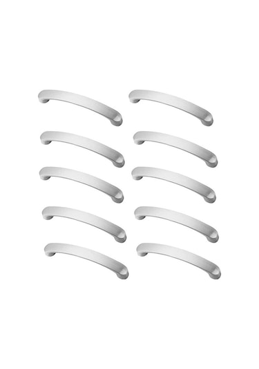 10 Adet Mobilya Kulpu, Gümüş Alüminyum Mutfak Dolabı Kapı Kolu Dolaplar İçin Mutfak Mobilya Kulpu, Delik Mesafesi 128 Mm