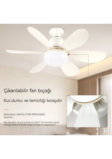 Eternal Luck Pervaneli Uzaktan Kumandalı Zaman Ayarlı Tavan Vantilatörü Lamba 001