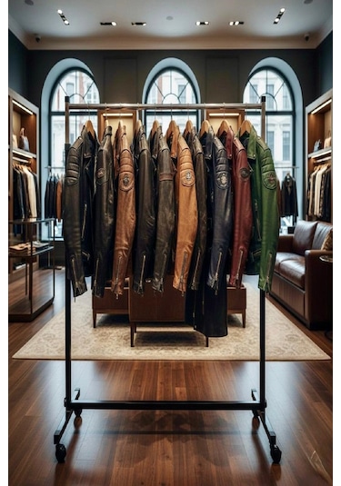 105 Cm En Metal Tekerlekli A.konfeksiyon Elbise Askılık Portatif Portmanto Vitrin Home Hanger Siyah