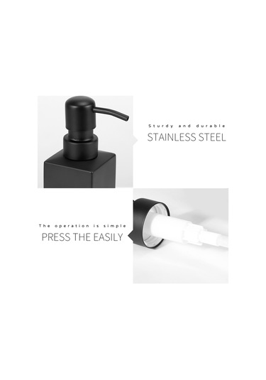Xiaaokeji Paslanmaz Çelik El Yapımı Siyah Sıvı Sabunluk Donanımı Siyah