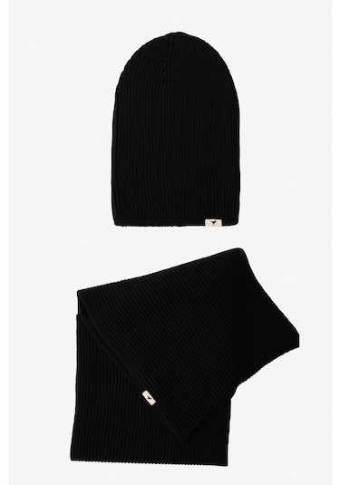 AC&Co / Altınyıldız Classics Erkek Lacivert Rüzgar Geçirmez Sıcak Tutan Triko Atkı-bere Set Lacivert