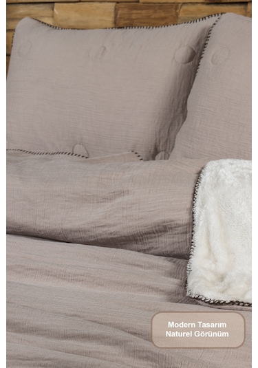Elart Palermo Comfort Uyku Seti Çift Kişilik 3 Parça 220x240 Cm Bej Bej