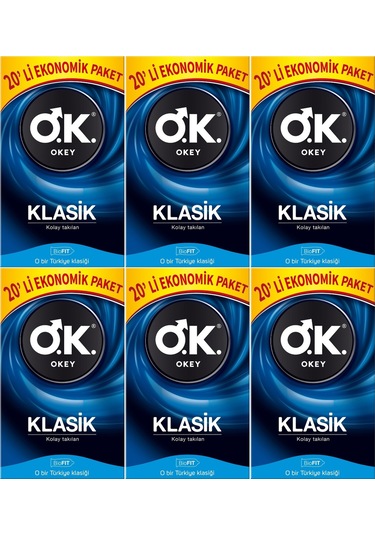 Okey Klasik Prezervatif 6 x 20'li