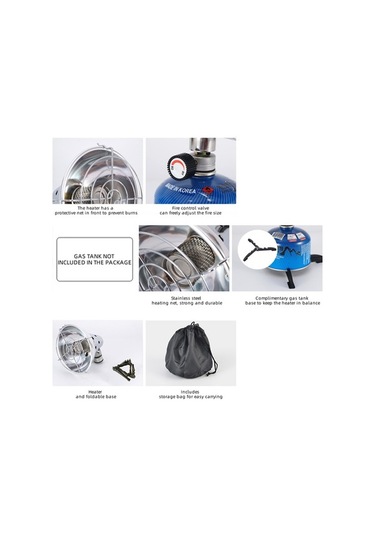 Pazly Taşınabilir Açık Gaz Isıtıcı - Paslanmaz Çelik Gümüş Renk Hafif Ve Pratik Gümüş