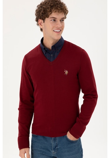 U.s. Polo Assn. Erkek Bordo Kazak /triko 50288885-vr014 Bordo