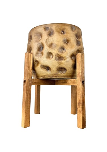 Bitki Tasarımı Ev Dekorasyon Aksesuar Naturel Desenli Toprak Saksı Saksılık Salon Çiçeklik 4 Ayaklı 19 Cm